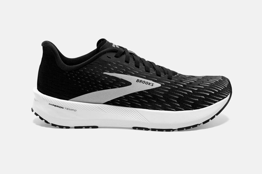 Mens Brooks Hyperion Tempo Track Shoes Black/Silver/White | 137458-CIG